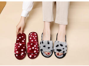 Chaussons d'hiver doux et antidérapants en peluche à motif léopard gris pour femmes 2024 – Style populaire en gros - Product Image 5