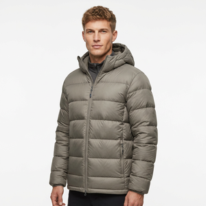 Freandy <b>Sports</b> Premium Men's <b>Black</b> Hooded Bubble <b>Jacket</b> Heated Eco-Friendly Waterproof Breathable Windproof Winter Filled Double - Product Image 5