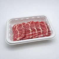 Baki Daging Tahan Air Biodegradable dari Pati Jagung Berbagai Ukuran Persegi Panjang Ramah Lingkungan untuk Kemasan Produk Segar Supermarket