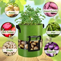 Sacs de culture de pommes de terre Florelf respirants et durables à 360 degrés, 3 paquets de 10 sacs de 10 gallons avec poignées pour légumes et patates douces - Extérieur et intérieur