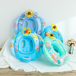 Bateau gonflable avec volant de dessin animé pour bébés et tout-petits de 0 à 24 mois, siège flottant pour piscine et parc aquatique - Product Image 3