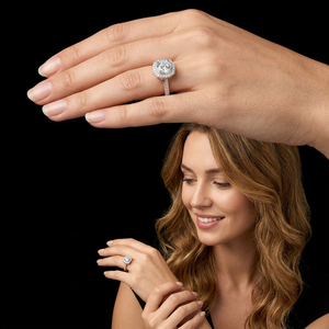 Bague de fiançailles classique en or rose 1,14 carats avec diamants, sertissage cathédrale bicolore, filigrane cœur caché, pour mariage et fête - Product Image 1