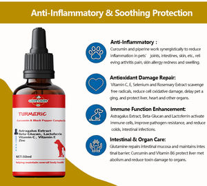 כורכום אורגני פלפל שחור כורכומין לחלץ טיפות נוזלי מחמד תוספת חיית מחמד עבור כלבים כלבים חתולים-רגישות לעיכול נוגד חמצון חיסוני - Product Image 5