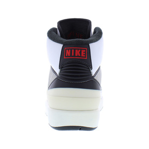 Chaussures Air Jordan 2 Retro en cuir pour garçons, blanc, rouge feu, noir, style basket-ball - Product Image 3