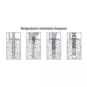 สมอเรือลิ่มเคลือบสังกะสี M12 x 100มม. สำหรับการติดตั้ง HVAC เฟรมพลังงานแสงอาทิตย์และอุปกรณ์เสริมการก่อสร้างคอนกรีต - Product Image 4