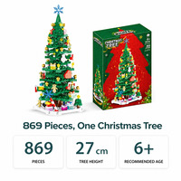 Ensemble de blocs de construction en plastique pour arbre de Noël, 869 pièces, modèle d'ornement DIY, mini briques, décoration de Noël, cadeau pour les enfants de 7 à 14 ans