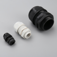 Presse-étoupes en nylon plastique basse tension certifiés IP68 ROHS OUORO MG12 (4,5-8 mm) étanches, grade de protection incendie 94-V2, noirs