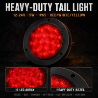 DAMAVO IP65 étanche LED feux arrière de camion 12V-24V DC 5 W ABS lampe automobile pour camions autobus remorques en rouge blanc jaune