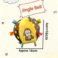 Nouveau produit : jouet à mâcher pour chien en peluche courte colorée, balle interactive avec clochettes pour chiots et chiens de petite, moyenne et grande taille