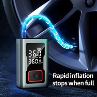 Manomètre numérique mini en alliage d'aluminium 150 psi, gonfleur de pneus de voiture électrique portable, lumière d'urgence pour voitures et vélos