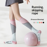 Chaussettes de compression pour femmes, sport, mollets, nylon, séchage rapide, absorbant la transpiration, course à pied, yoga, ODM