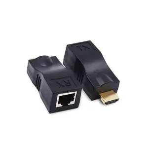 HDMI भरनेवाला 30M करने के लिए HDMI ट्रांसमीटर V1.4 RJ45 CAT5E CAT6 ईथरनेट लैन रिसीवर HDMI RJ45 नेटवर्क भरनेवाला समर्थन करने के लिए 4K