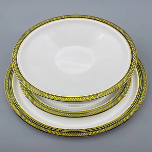 Platos de postre de 2 niveles de forma irregular de porcelana fina de cerámica de lujo moderno plato de buffet redondo plano de porcelana de hueso redondo creativo - Product Image 4