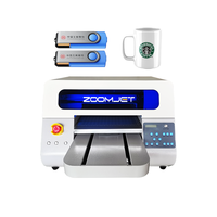 Zoomjet Uv A3 numérique Uv imprimante DTF à plat Machine d'impression d'autocollants d'étiquettes avec 2 têtes d'impression Xp600