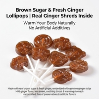 Bonbons gélifiés halal certifiés, saveur gingembre-cacao, sans sucre, en forme de boule, vente en gros pour supermarchés