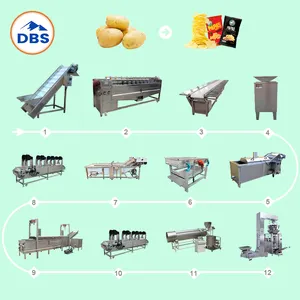 High Efficient Fried Cassava Chips Sweet Potato Chips Production Line French Fries Making Machine Processing Plant