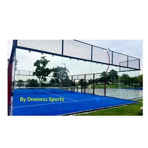 Fornecedor dourado 100% quente dip galvanizado completa panoramic padel tribunal 15 anos sem ferrugem garantida