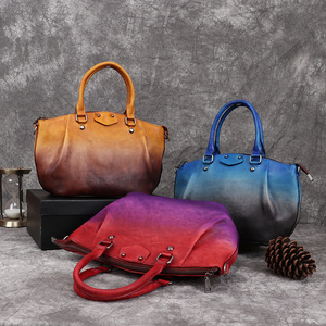 Bolso Ando de Cuero Vacuno Genuino, Bolso de Mano Vintage para Mujer, Color Pulido a Mano, Asa Superior, Bolso de Hombro - Product Image 4