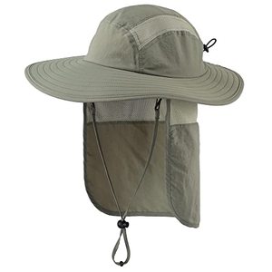 Chapeau seau en polyester de qualité supérieure extérieur UPF 50 + chapeau de soleil chapeau de pêche en maille à large bord avec rabat de cou séchage rapide - Product Image 1