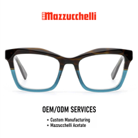 Monturas de Gafas de Acetato Mazzucchelli Personalizadas, Hechas a Mano, con Diseño de Caparazón de Tortuga, Monturas Ópticas de Lujo, Monturas Cuadradas de Lujo