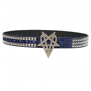 Nuevo Cinturón Y2K con Estampado de Leopardo y Piel de Vaca para Hombre y Mujer, Hebilla de Aleación de Lujo con Estrellas, Estilo Punk <span class=keywords><strong>Rock</strong></span>, Accesorios Emo Alt - Product Image 6