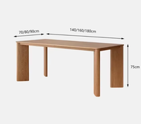 Table de salle à manger en bois massif avec pieds colonnes, base demi-cylindrique en noyer, bureau, grande table de conférence en chêne profilé