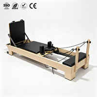 ZENJOY Reformer de Pilates en bois d'érable avec barre de repose-pieds intégrée, équipement de Pilates de qualité professionnelle pour l'entraînement du tronc, idéal pour les studios