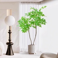 Arbre artificiel vert bionique à grande échelle simulé Nandina Pot de plantes d'intérieur Ornements de fleurs décoratives de luxe pour salon