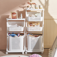 Panier à linge multifonction vintage en plastique avec poignée de transport, pliable, étanche et durable, pour vêtements sales