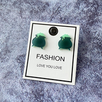 Pendientes de tuerca luminosos de gato fantasma animal de Halloween transfronterizos, bonitos y espeluznantes, regalo de joyería para mujer, de resina acrílica y lucita