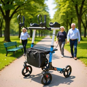 Caddie de courses Fuyi à 4 roues, pliable, en alliage d'aluminium, avec sac de rangement, pour les personnes âgées, utilisation pour les courses - Product Image 1
