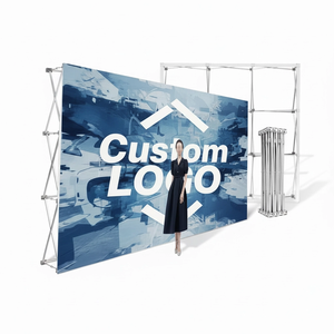 Stand d'exposition pop-up portable, cadre métallique imperméable, toile de fond en polyester <span class=keywords><strong>pour</strong></span> salon professionnel, événement, photographie - Product Image 1