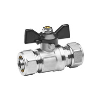 Vanne à boisseau sphérique en laiton de haute qualité pour raccord de tuyauterie, avec connexion par compression et filetage mâle, vente en gros