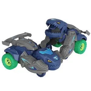 Fricção Toy Car Hit Transforming Dinosaur Cars Promocionais Brinquedos Baratos Night Market Venda Quente Transformação Robot Dino Toys