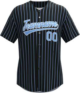 Número Logo Béisbol Jersey Cosido Impreso Botón Personalizado Camisas Deportes Uniforme Conjuntos Unisex Adulto Negro Rojo - Product Image 3