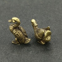 Prix usine pur laiton solide canard thé cérémonie thé animal de compagnie cuivre art antique artisanat ornements