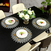 Napperon de table isolant en PVC motif lotus irrégulier, résistant à la chaleur, lavable, durable, pour la décoration intérieure et extérieure familiale, écoresponsable