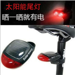 Yueli Solar Energy <b>Bicycle</b> Taillight 2 LED Flash Rechargeable Waterproof Plastic Black Cycling <b>Light</b> - Product Image 5