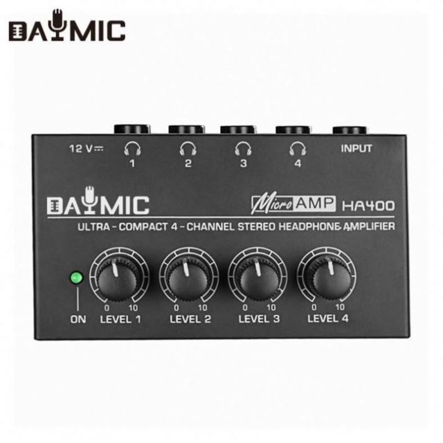 AOSHEN Professional Headphone Amplifier Mini HA400 4 Channel Monitor Headphone Amplifier Portable