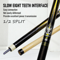 Tongkat Biliar Maple Kelas Atas 12.5mm Ujung Pelangi dengan Sambungan Uni-loc Tongkat Biliar Motif Unik