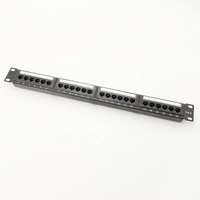 Panel Patch Gigabit 24-Port 1U Cat6 UTP Rak-Mount dengan Braket untuk Pusat Data