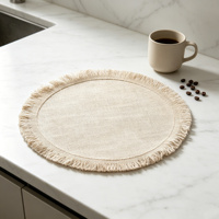 Sets de table classiques en lin, faits à la main, en macramé, en jute tressé, en paille tressée, pour table à manger