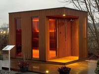 Salle de sauna modulaire de luxe |   Spa de bien-être préfabriqué avec zone de douche intégrée