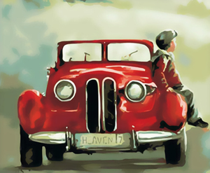 Dipinto a Olio con Numeri, Autobus su Tela, Decorazione Casa Dipinta a Mano, Arte Murale con Numeri, Regalo Fatto a Mano, Auto - Product Image 3