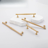 Poignées de meuble de cuisine en laiton massif de style européen, tirants de tiroir pour maison, villa, armoire, placard, barre de tirage longue