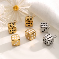 Подвески-кубики из нержавеющей стали P439 с позолотой 18K, не тускнеющие, в стиле хип-хоп, для изготовления ювелирных изделий, ожерелий, серег, аксессуаров