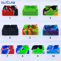 Outil de collecte de fesses de suie sans fumée Accessoires pour fumeurs Cendriers carrés multifonctionnels en silicone Cendrier de poche