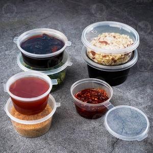 Een Tijd Wegwerp Pp Mini Contenant Plastique Ronde 1Oz Containers Plastic Dip Containers Voor Saus Verpakking