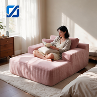 Vente en gros de coussins décoratifs modernes et écologiques pour canapé sectionnel modulaire convertible carré une place en velours côtelé rose doux personnalisé