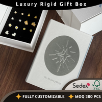 Boîte à bijoux magnétique de luxe personnalisée avec logo en relief, feuille d'argent, emballage en carton rigide écologique pour bague et boucles d'oreilles